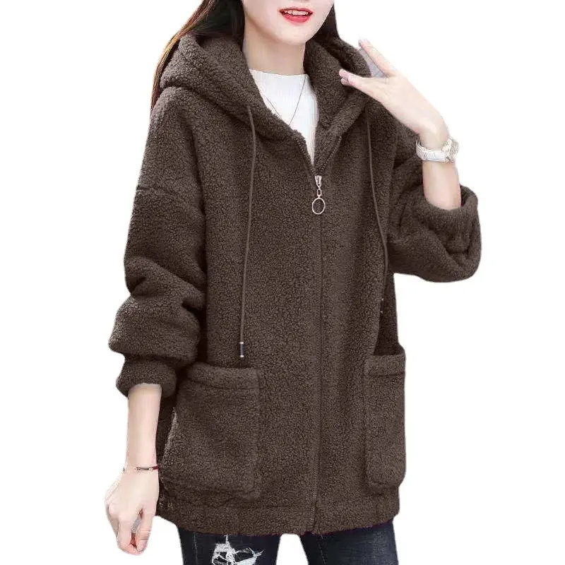 Women's Black Fleece Zipper Jacket Large 2022 - Image 9