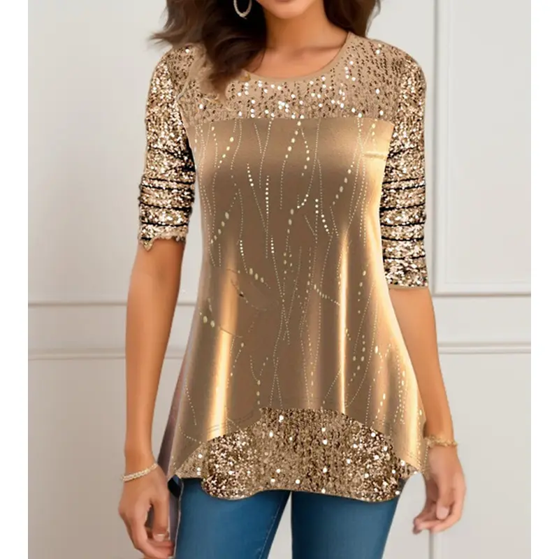Women's Printed Round Neck T-Shirt Autumn Winter - Image 7