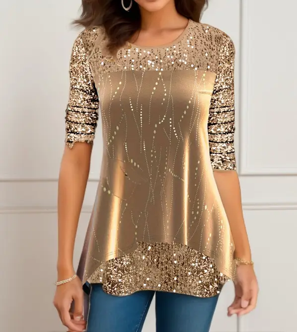 Women's Printed Round Neck T-Shirt Autumn Winter - Image 2