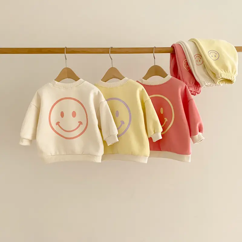 Korean Style Baby Sweater Set Cream Hi & Smiley - Image 6