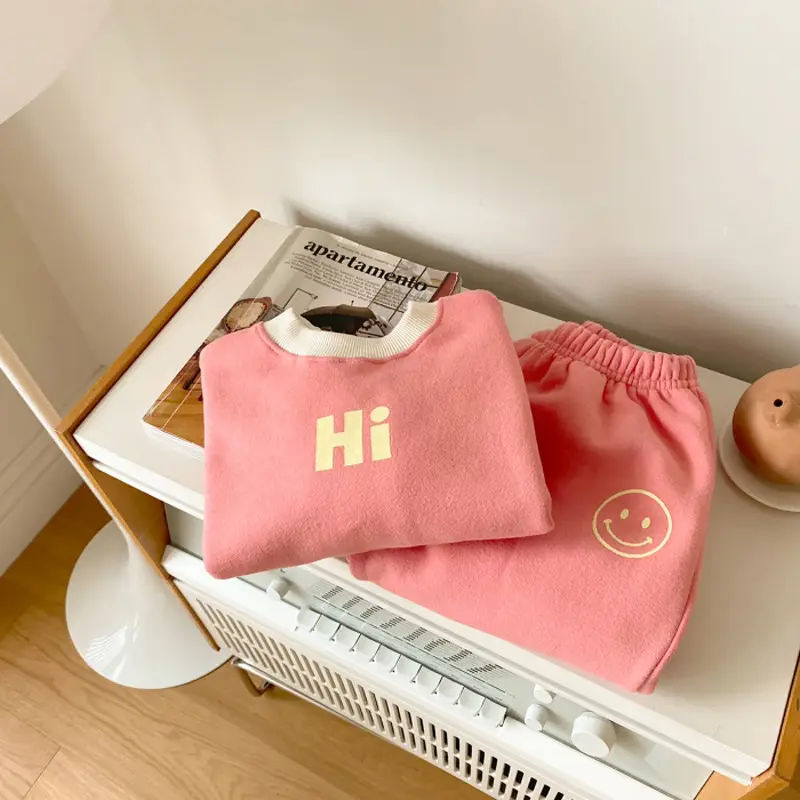 Korean Style Baby Sweater Set Cream Hi & Smiley - Image 8