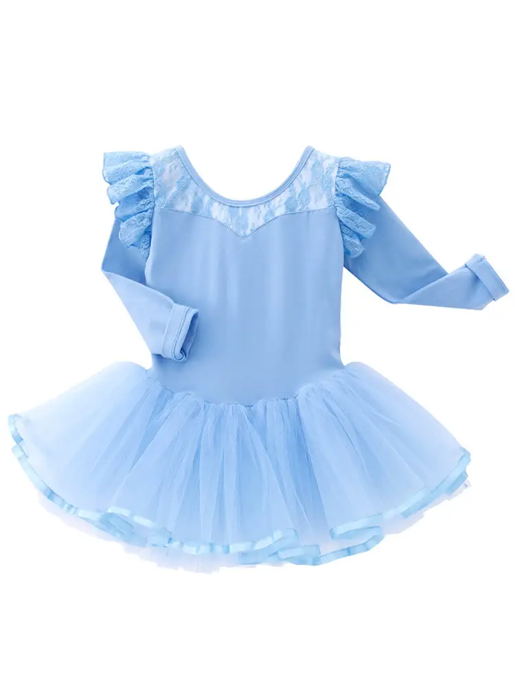 Children's Long Sleeve Ballet Dress Pink Tulle - Image 8