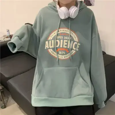 Women's Red Hooded Sweatshirt Fleece Lined Long Sleeve