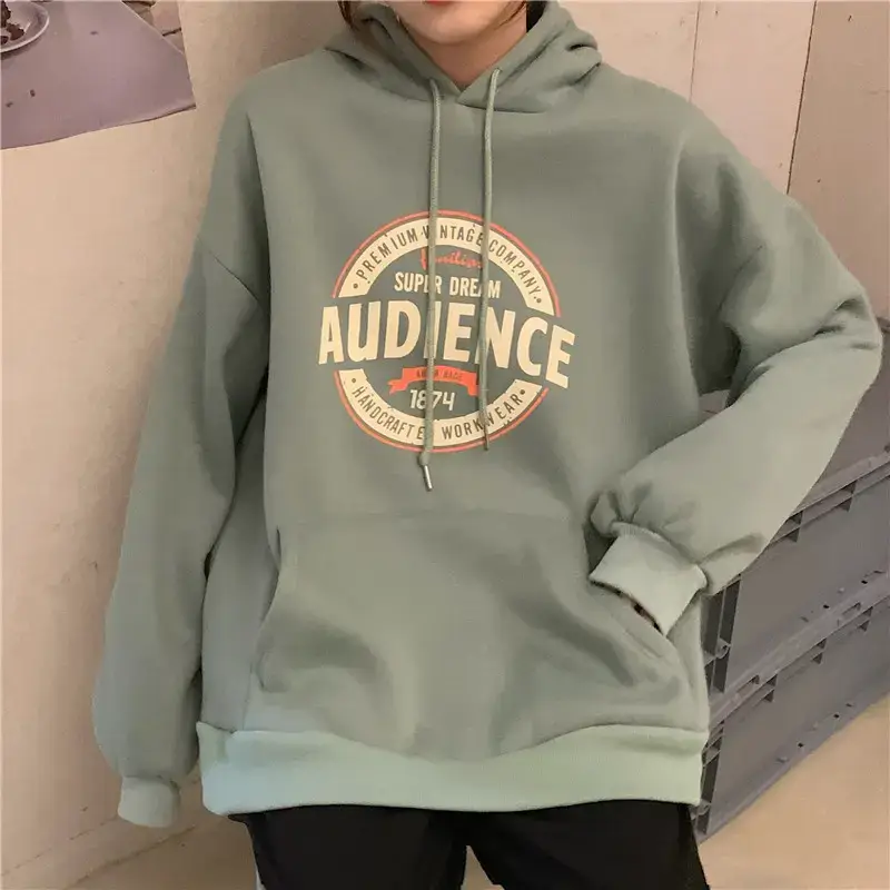 Women's Red Hooded Sweatshirt Fleece Lined Long Sleeve — feature 12