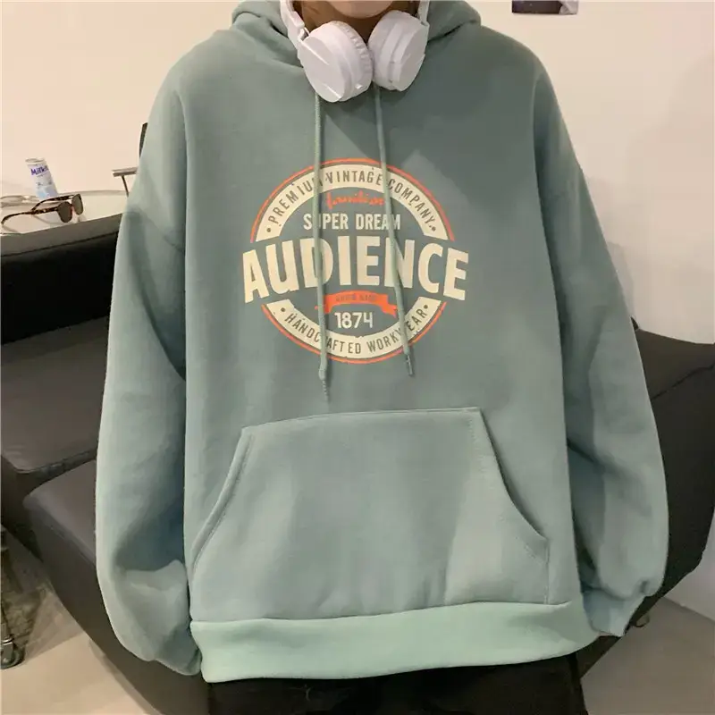 Women's Red Hooded Sweatshirt Fleece Lined Long Sleeve — feature 13