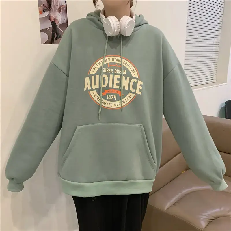Women's Red Hooded Sweatshirt Fleece Lined Long Sleeve — feature 17