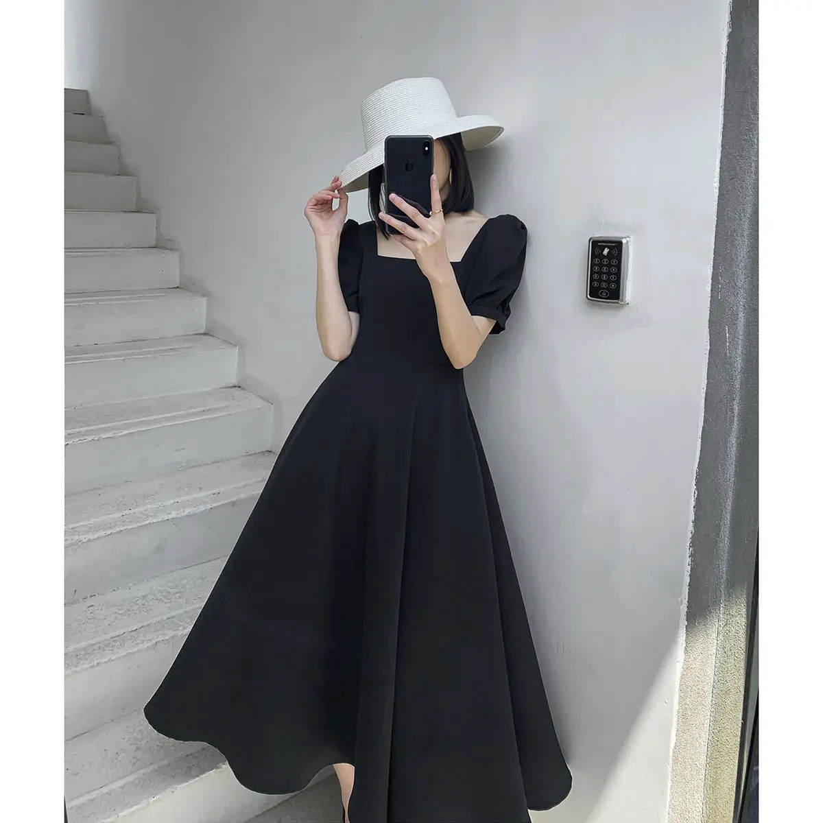 Black Hepburn Style Women's 2023 Summer Dress - Image 3