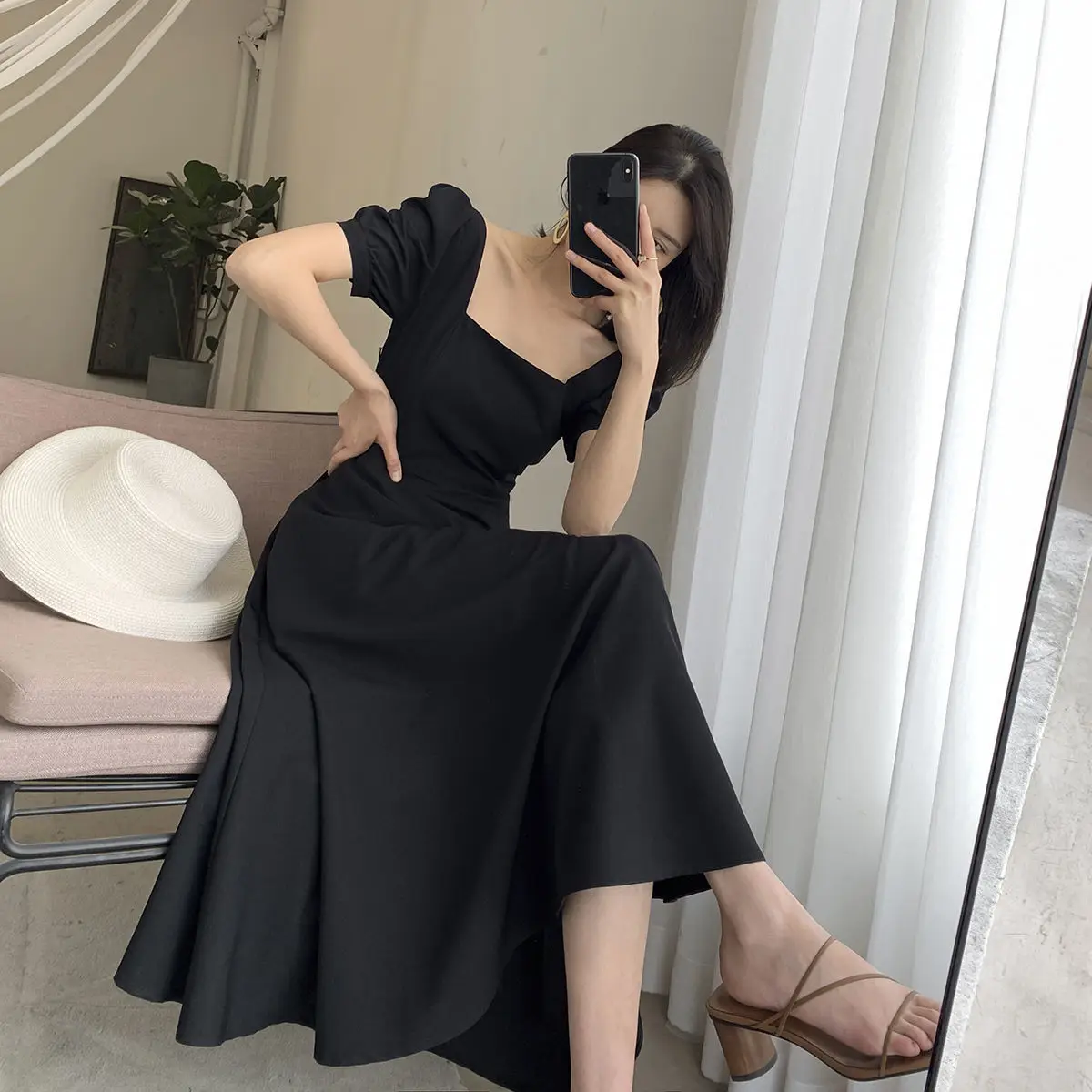 Black Hepburn Style Women's 2023 Summer Dress - Image 5