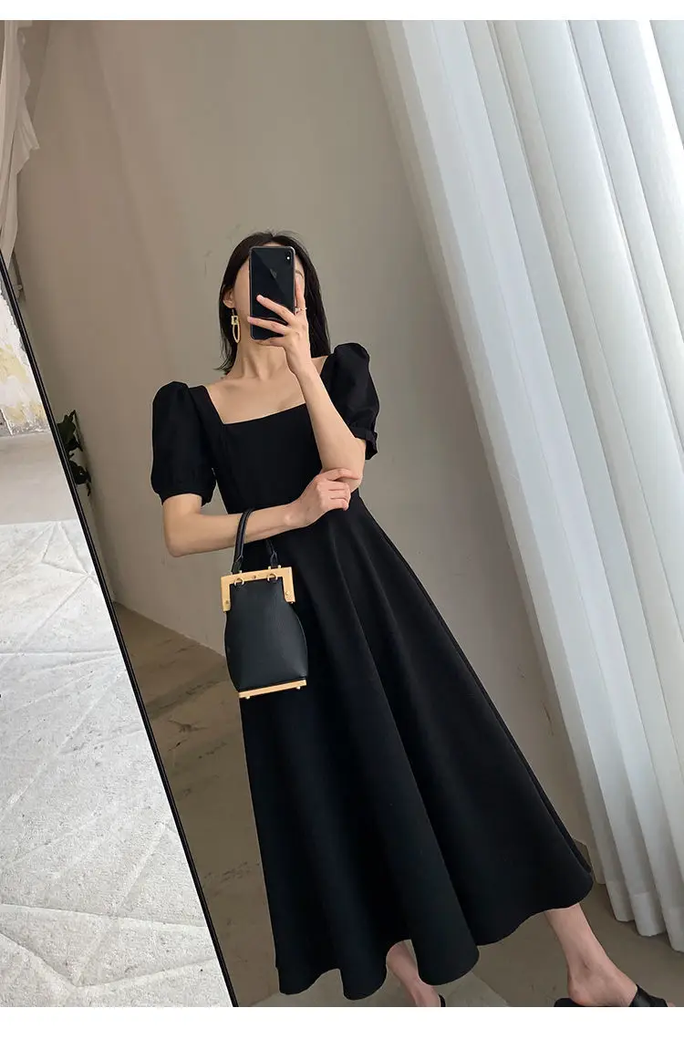 Black Hepburn Style Women's 2023 Summer Dress — feature 12