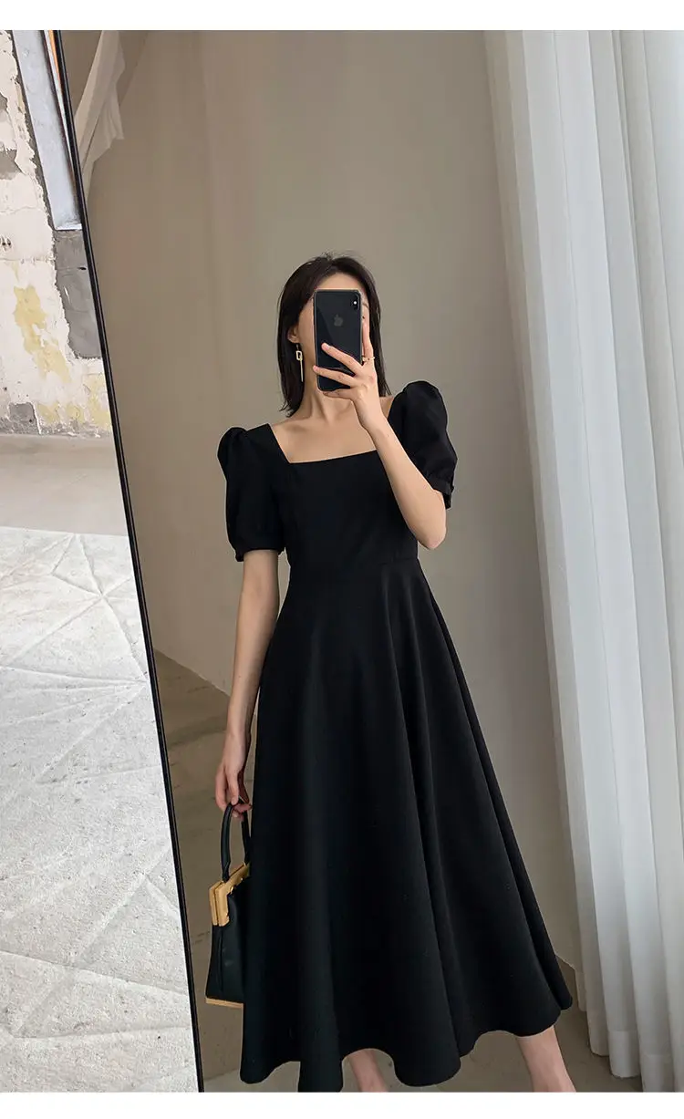 Black Hepburn Style Women's 2023 Summer Dress — feature 3