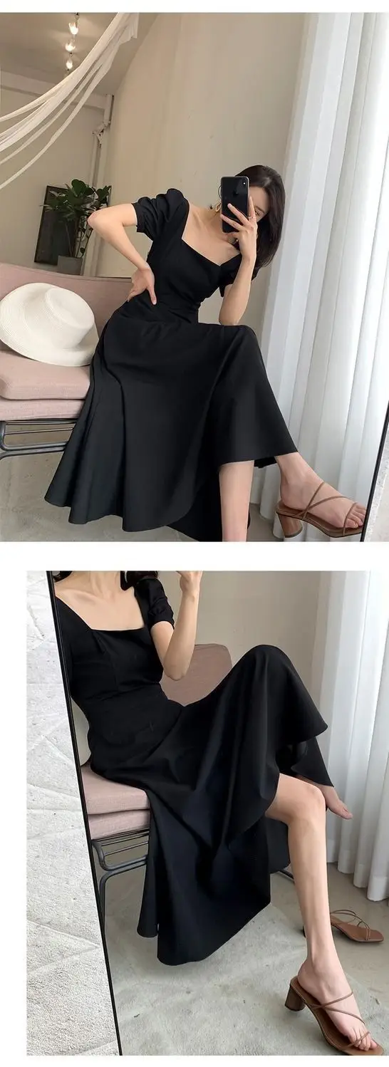 Black Hepburn Style Women's 2023 Summer Dress — feature 5