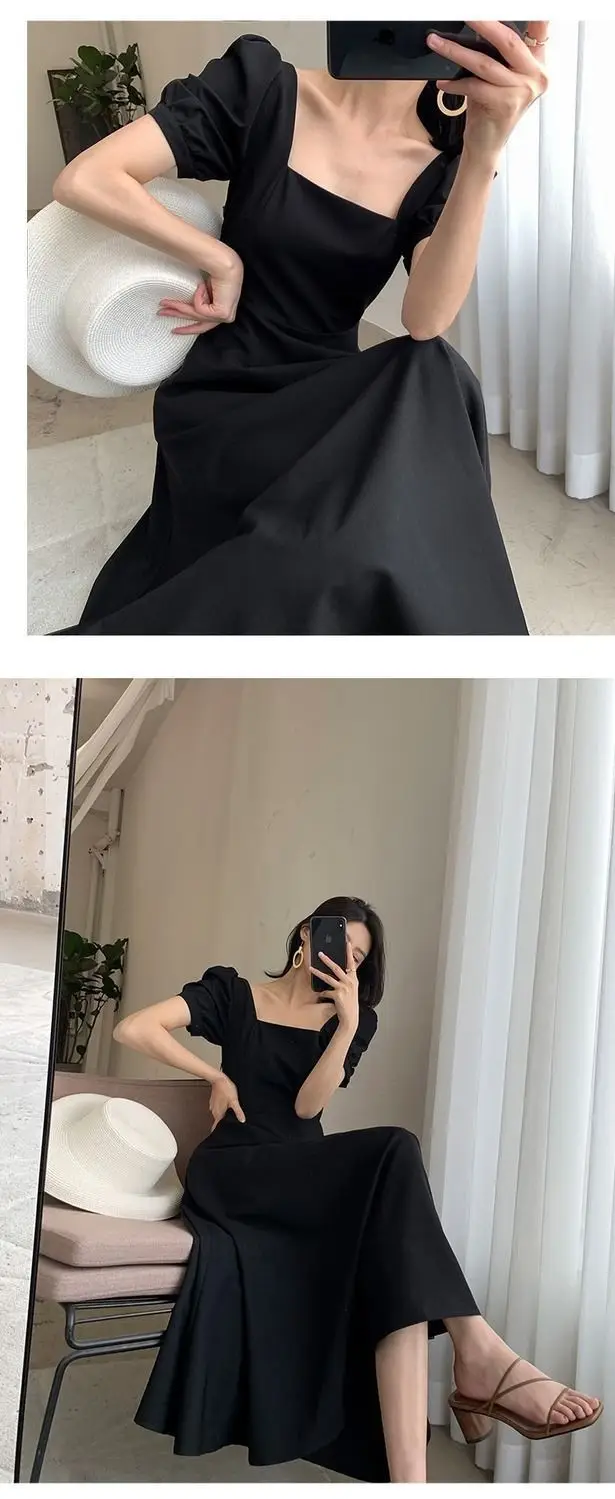 Black Hepburn Style Women's 2023 Summer Dress — feature 7