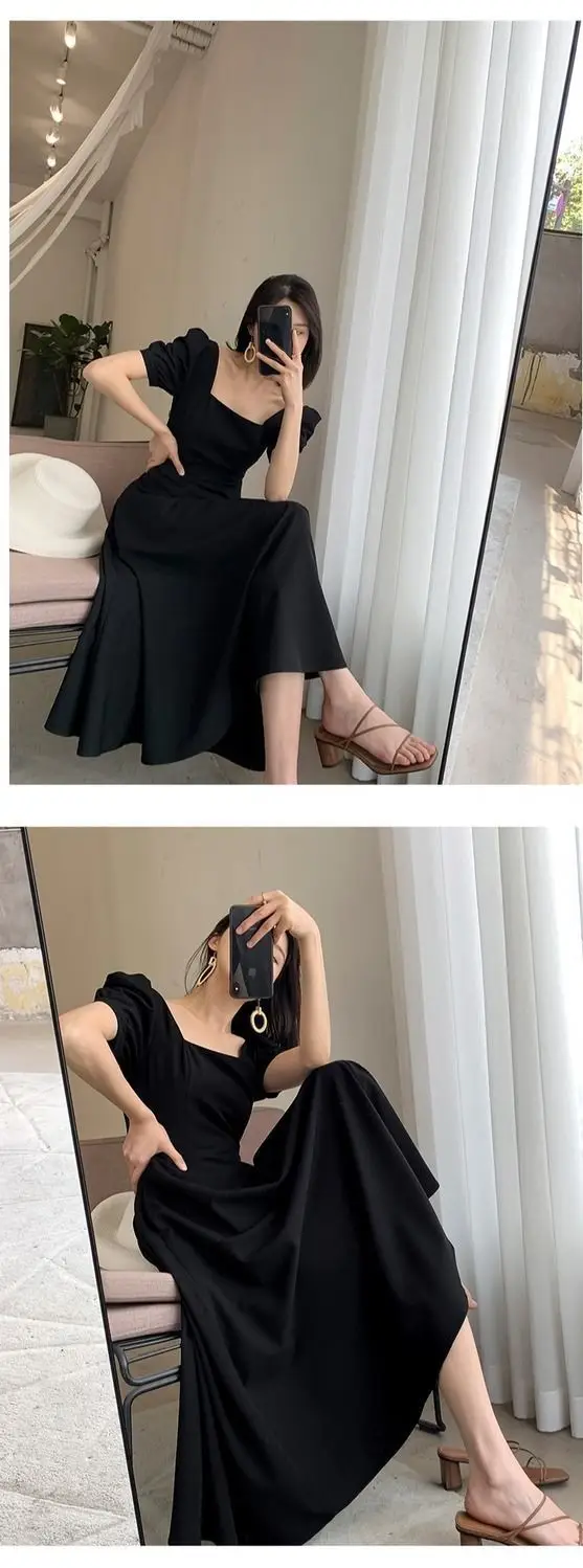 Black Hepburn Style Women's 2023 Summer Dress — feature 8