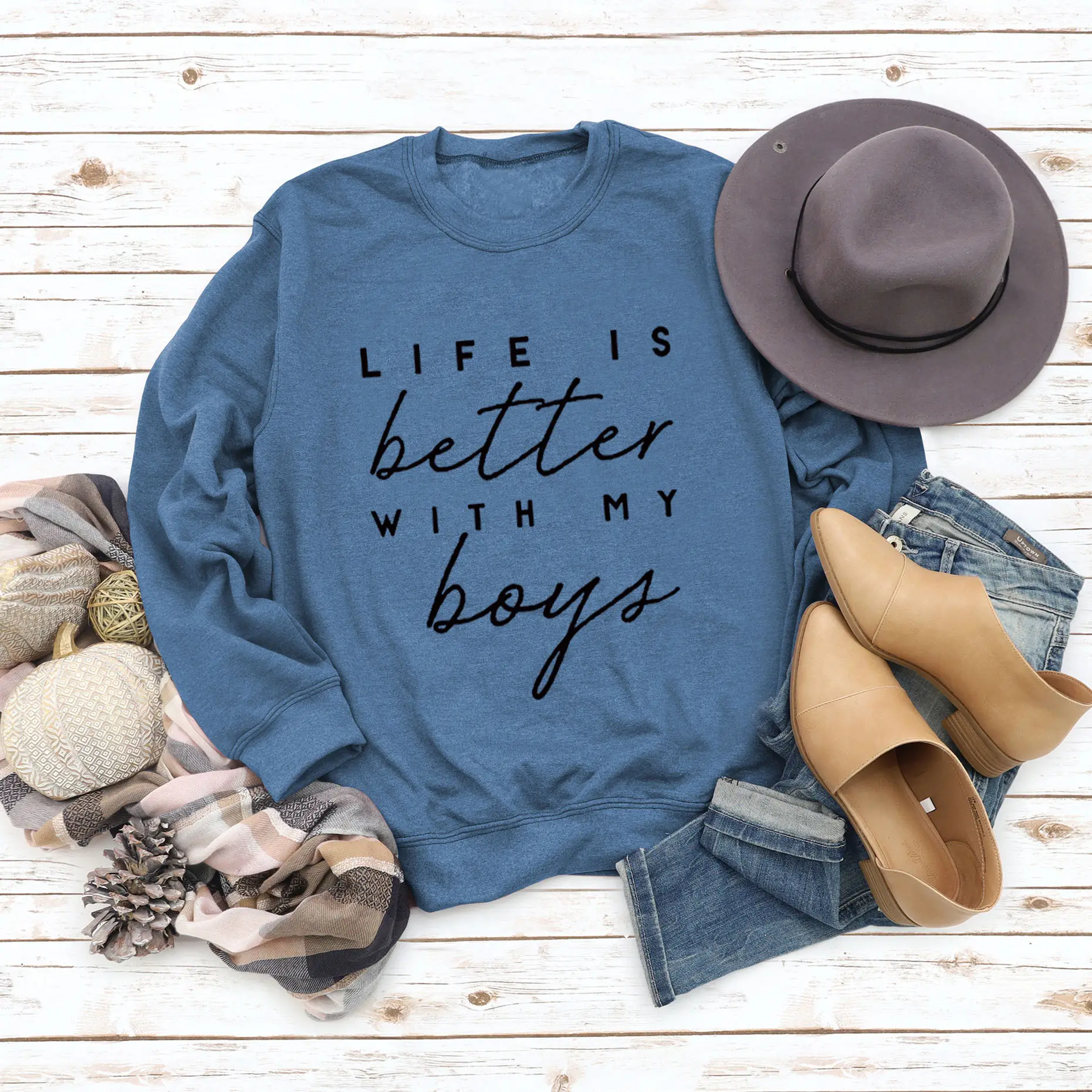 Women's Red Letter Top Sweatshirt Like Is Better - Image 13