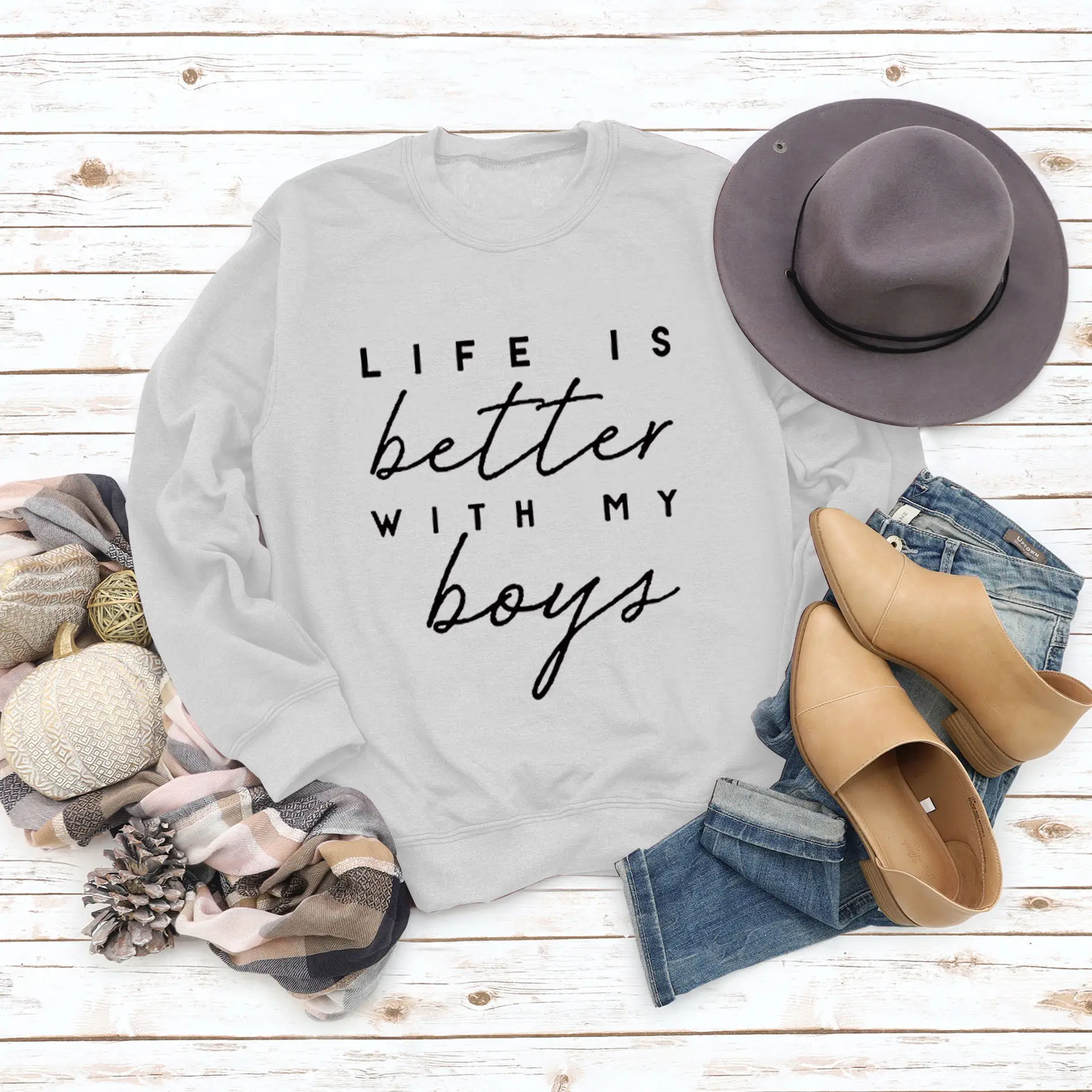 Women's Red Letter Top Sweatshirt Like Is Better - Image 2