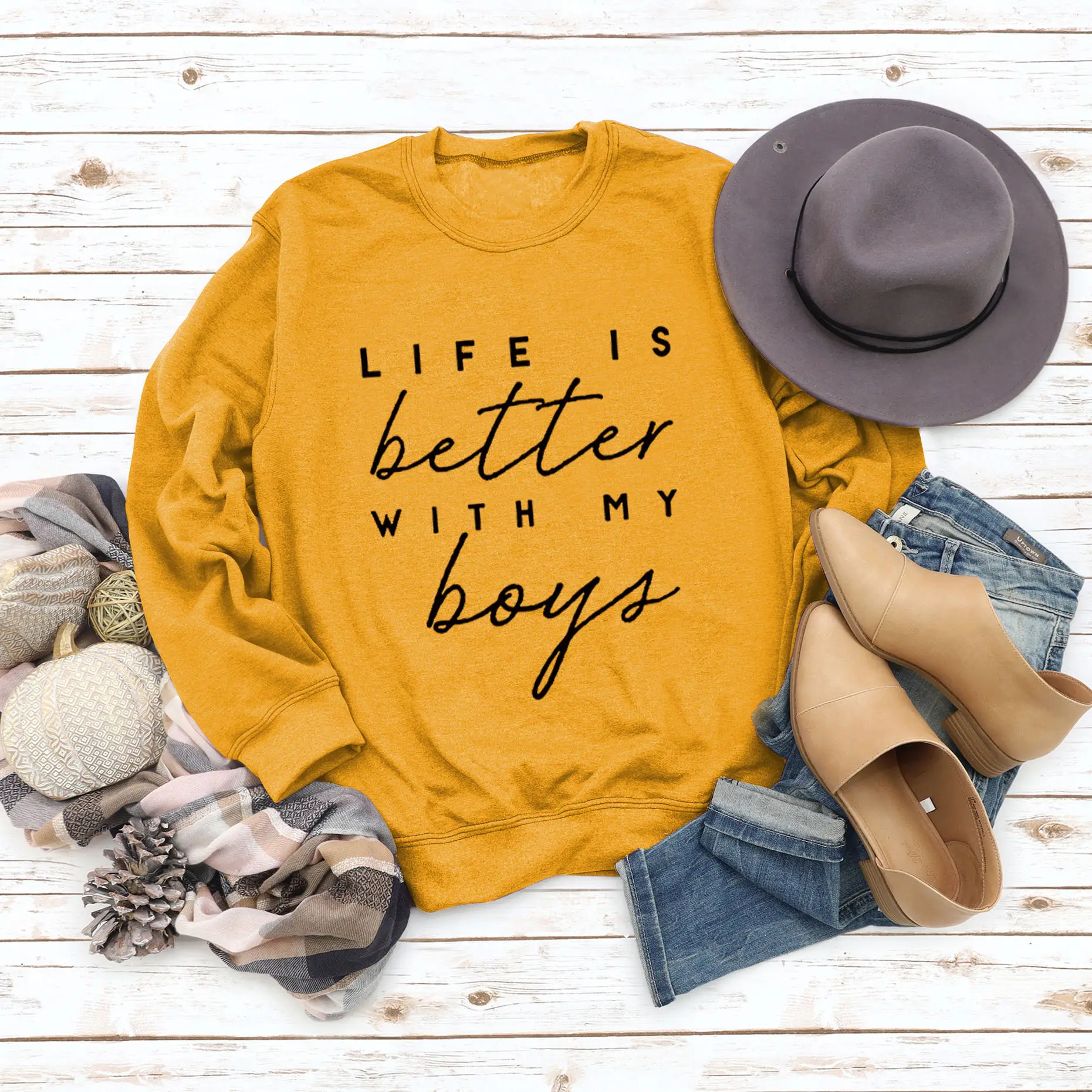 Women's Red Letter Top Sweatshirt Like Is Better - Image 4