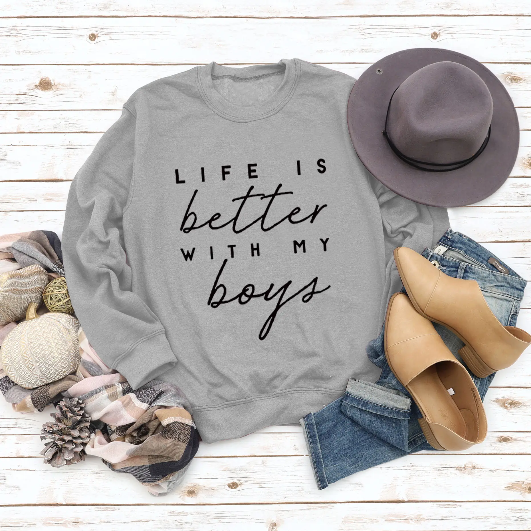 Women's Red Letter Top Sweatshirt Like Is Better - Image 5