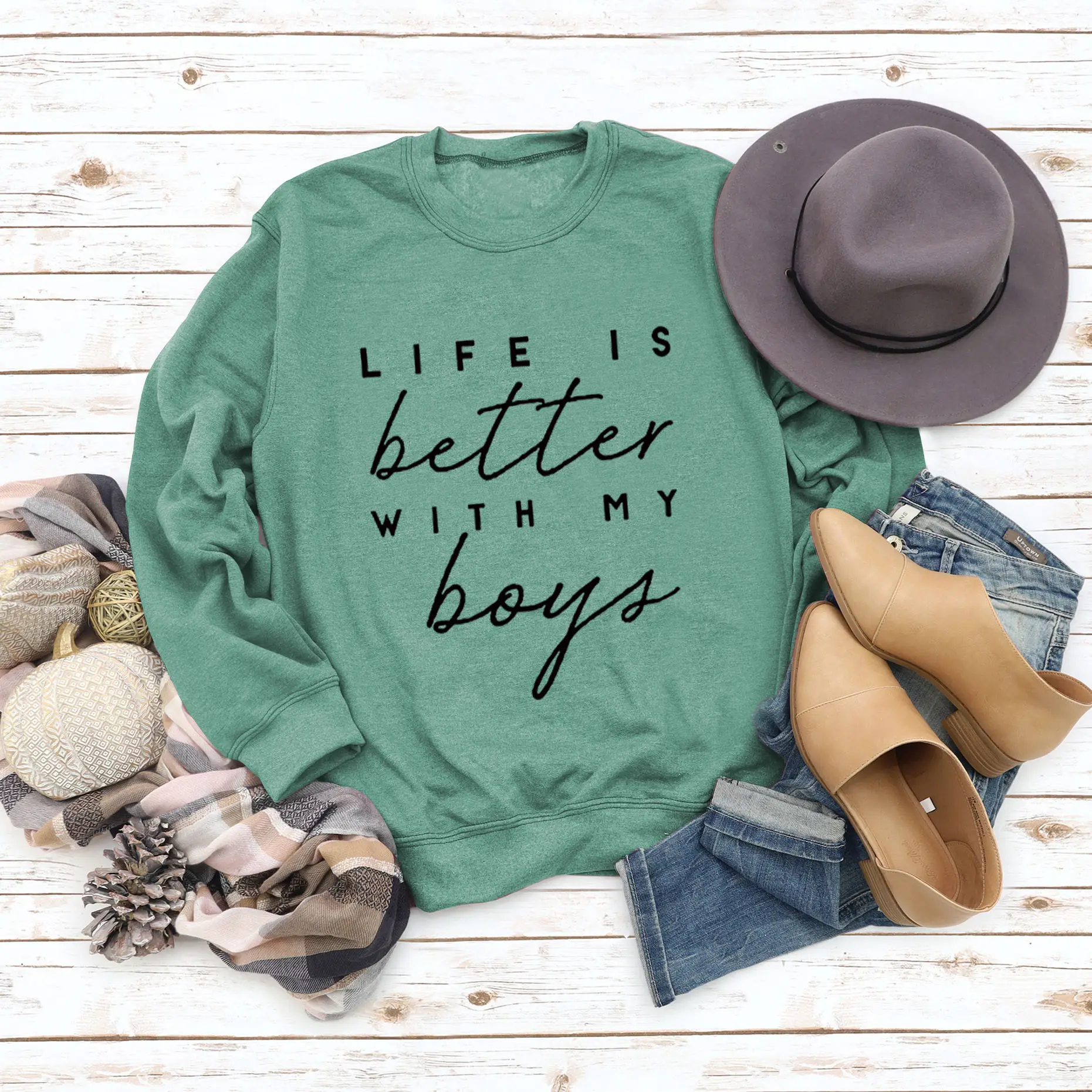 Women's Red Letter Top Sweatshirt Like Is Better - Image 9