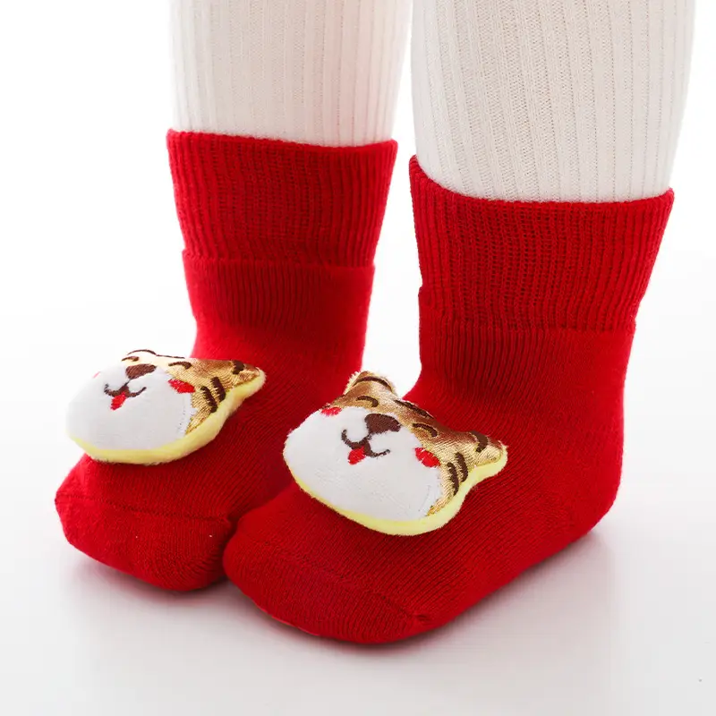 Red Cartoon Toddler Socks for Baby Boys Girls - Image 4
