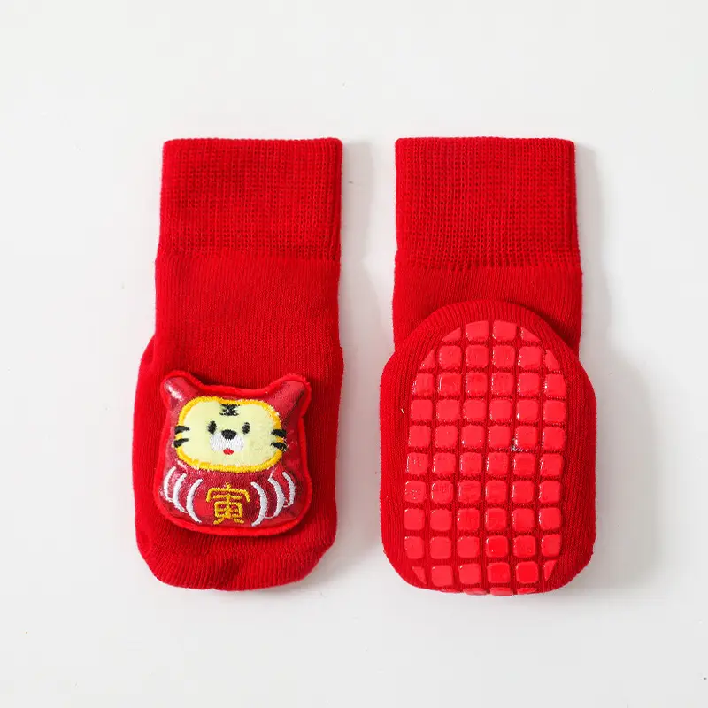 Red Cartoon Toddler Socks for Baby Boys Girls - Image 2