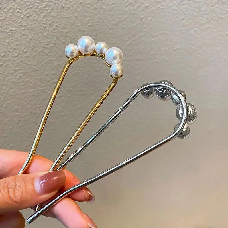 Golden Pearl Cross-Border Hairpin for Bun