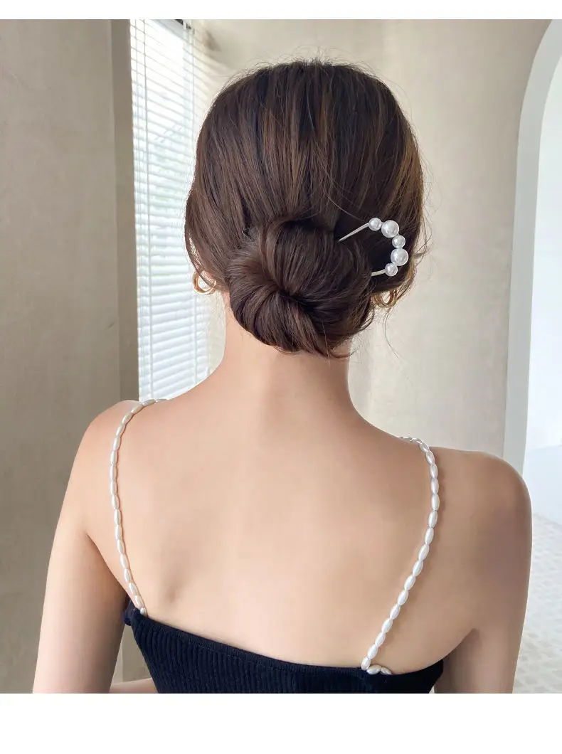 Golden Pearl Cross-Border Hairpin for Bun — feature 3