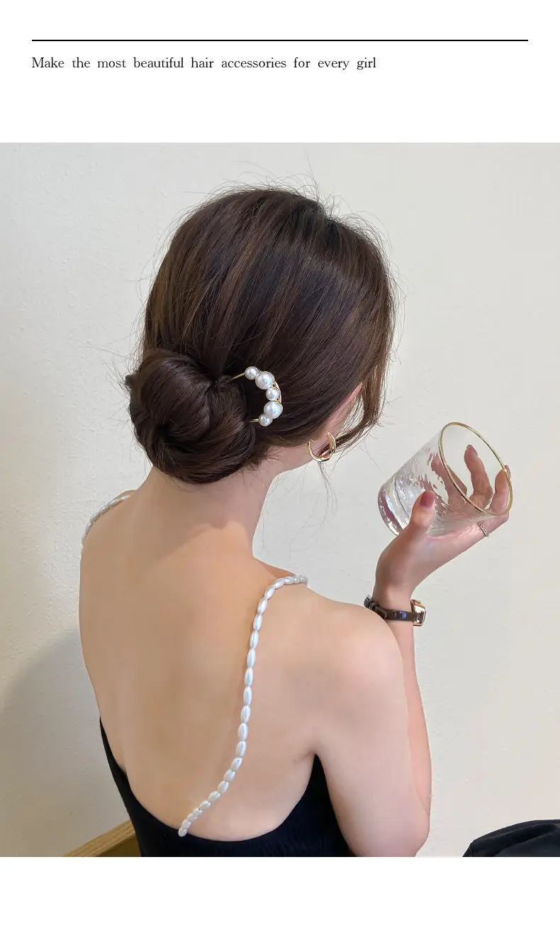 Golden Pearl Cross-Border Hairpin for Bun — feature 6
