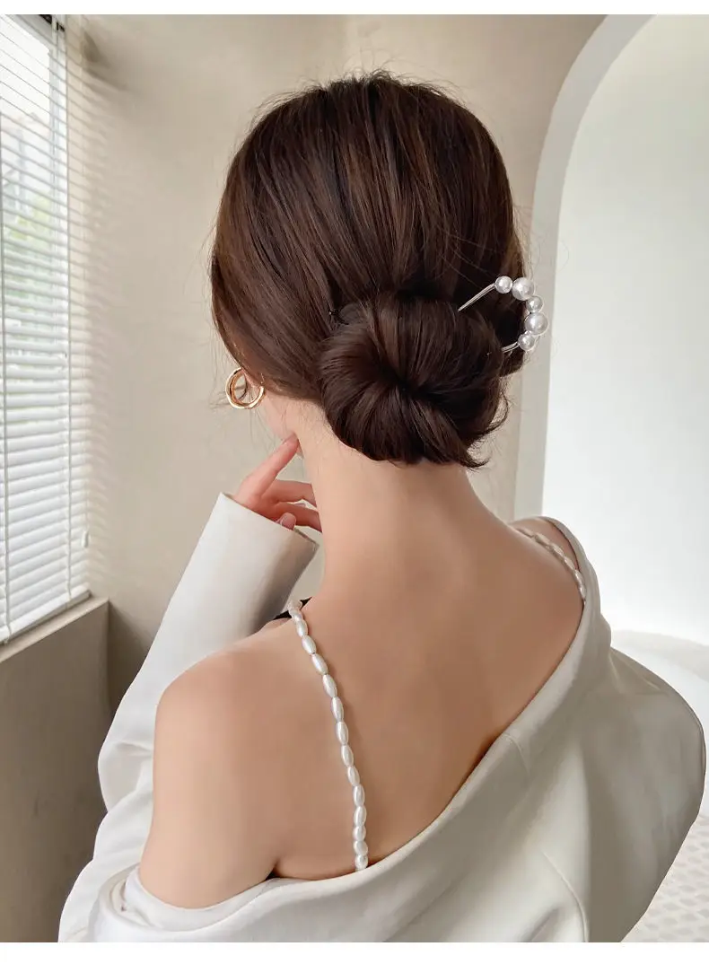 Golden Pearl Cross-Border Hairpin for Bun — feature 7