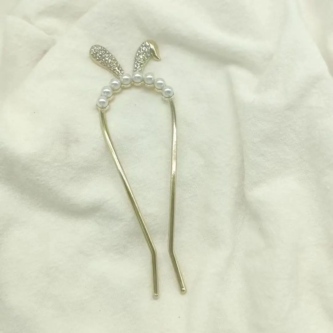 Golden Pearl Cross-Border Hairpin for Bun