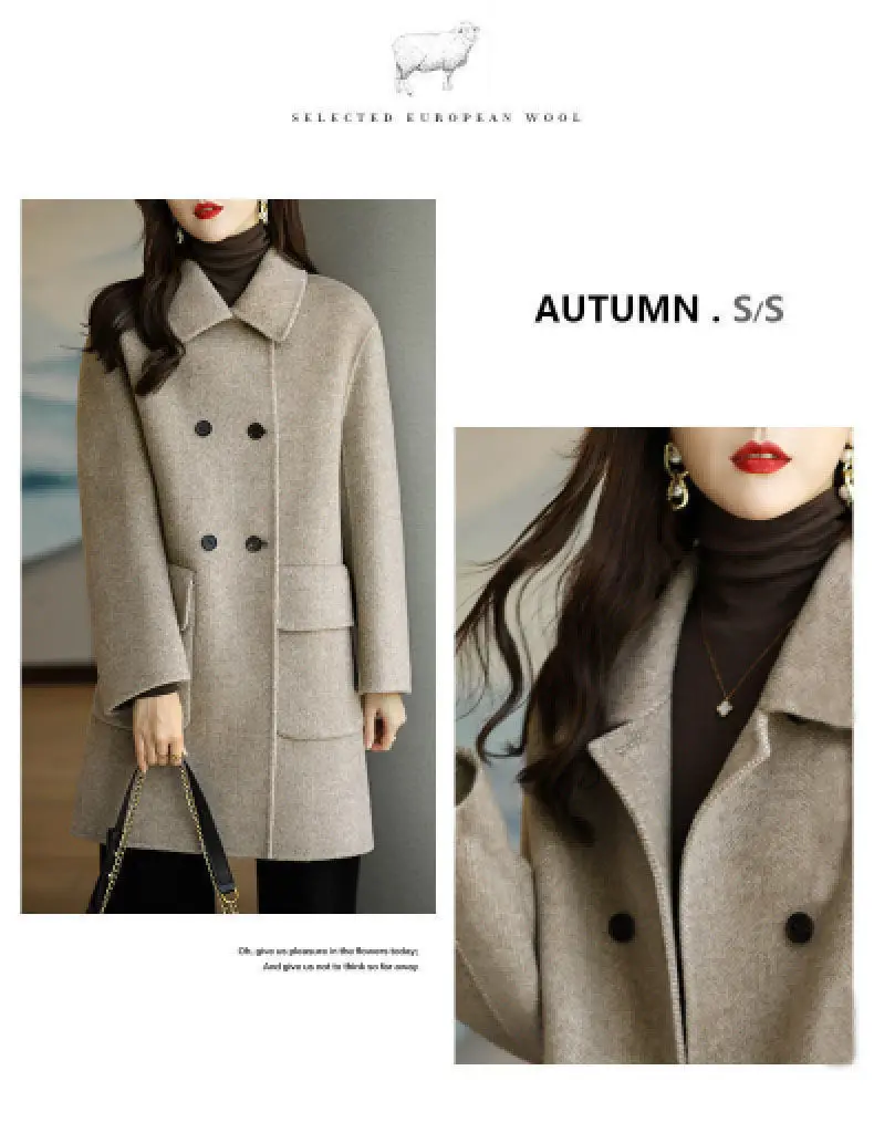 Women Woolen Coat Mid-Length Warm Winter Coat — feature 2