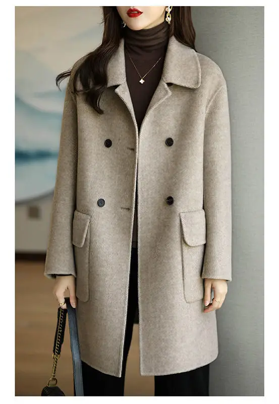 Women Woolen Coat Mid-Length Warm Winter Coat — feature 3