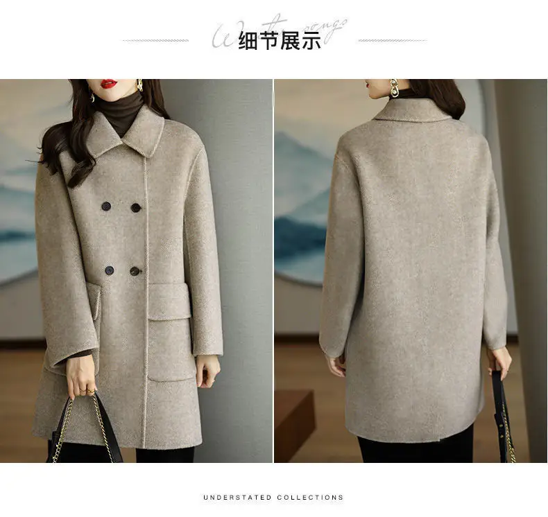 Women Woolen Coat Mid-Length Warm Winter Coat — feature 5