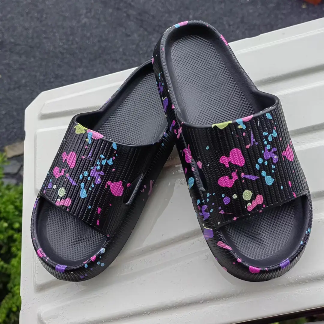 Cross-Border Foreign Trade Eva Thick-Soled Printed Slippers with Full-Pattern Heat Transfer Design for Couples and Family, Non-Slip Home Slippers — feature 8