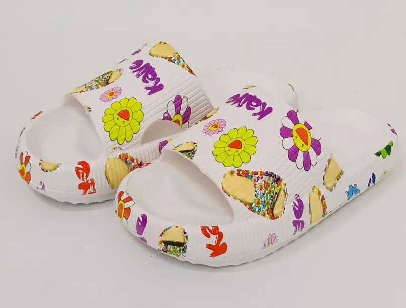 Cross-Border Foreign Trade Eva Thick-Soled Printed Slippers with Full-Pattern Heat Transfer Design for Couples and Family, Non-Slip Home Slippers - Image 2