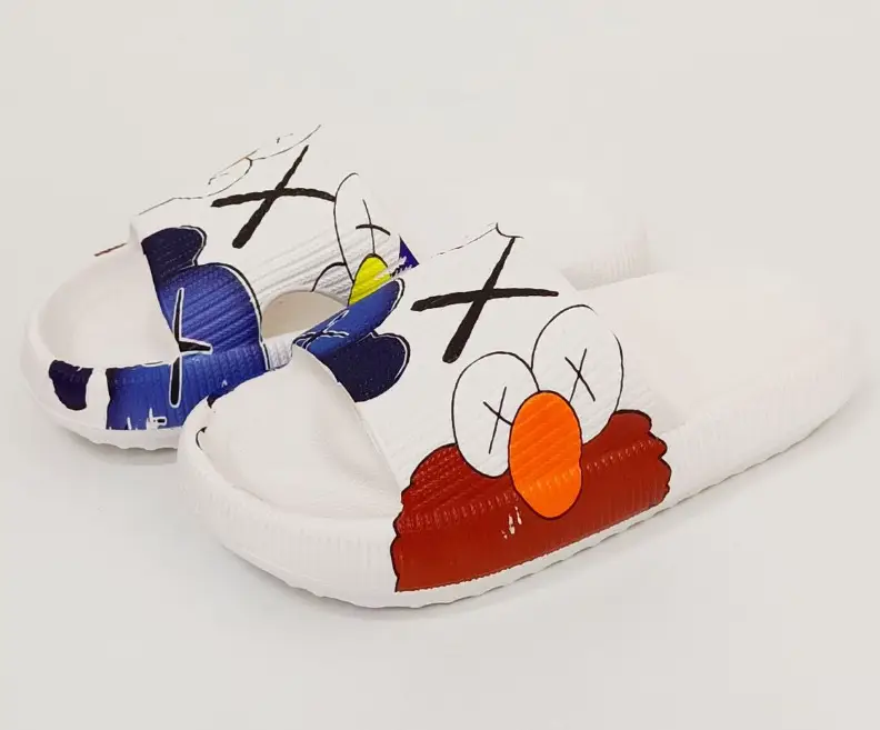 Cross-Border Foreign Trade Eva Thick-Soled Printed Slippers with Full-Pattern Heat Transfer Design for Couples and Family, Non-Slip Home Slippers - Image 3