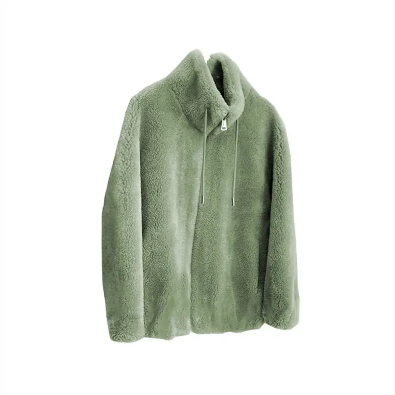 Women's Fleece Lined Winter Coat with Zipper & Vertical Collar - Image 12