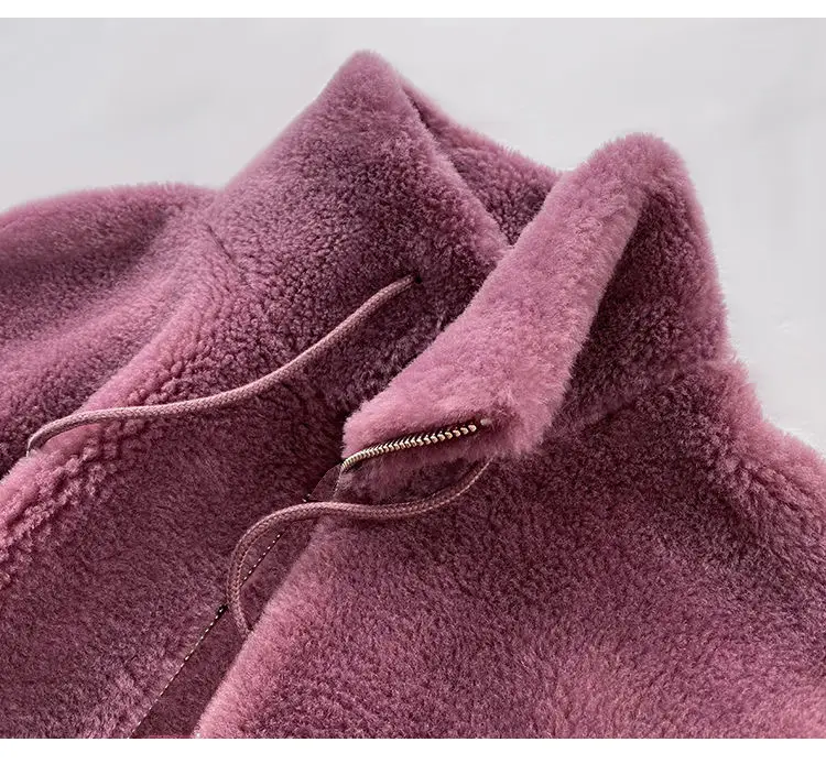 Women's Fleece Lined Winter Coat with Zipper & Vertical Collar — feature 27