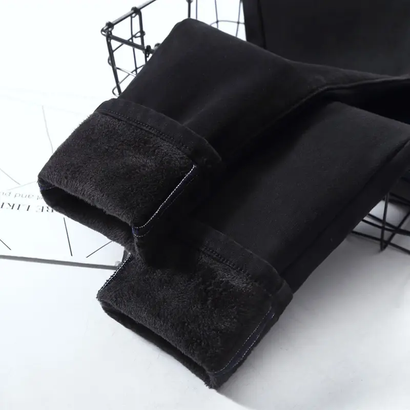 Fleece Lined Slim Fit Jeans Women 2021 Winter - Image 2