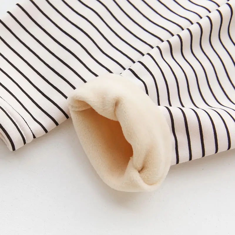 Children's Fleece Lined Striped Pants for Boys Girls Winter Warm