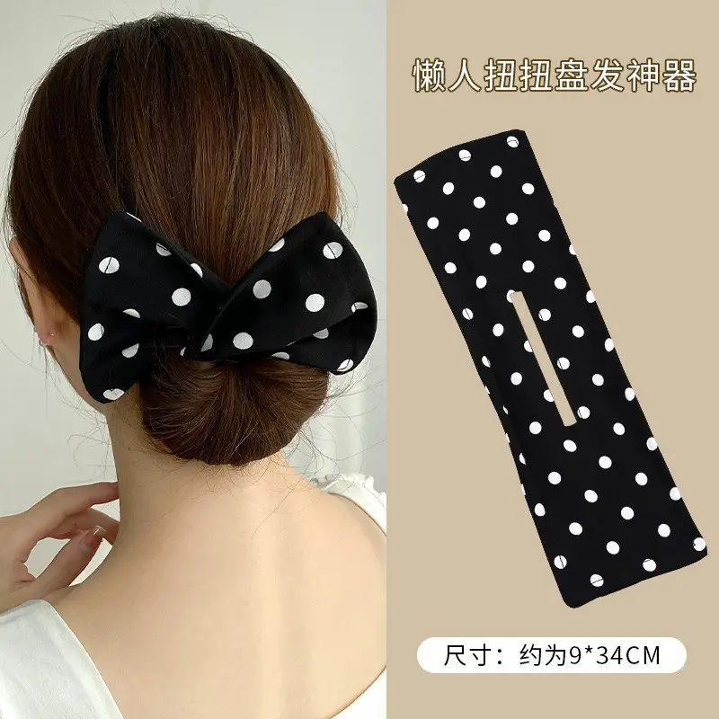 Black Polka Dot Hairpin for Easy Updos - Image 2