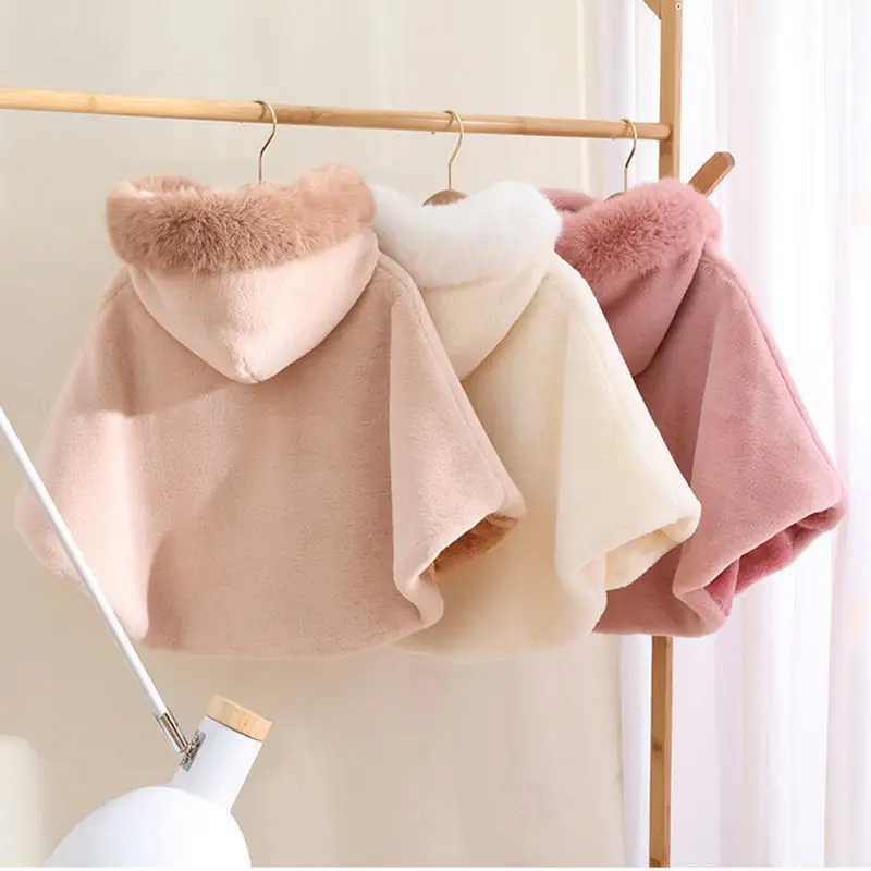 Baby Velvet Fur Cloak Newborn Autumn Winter Shawl - Image 6