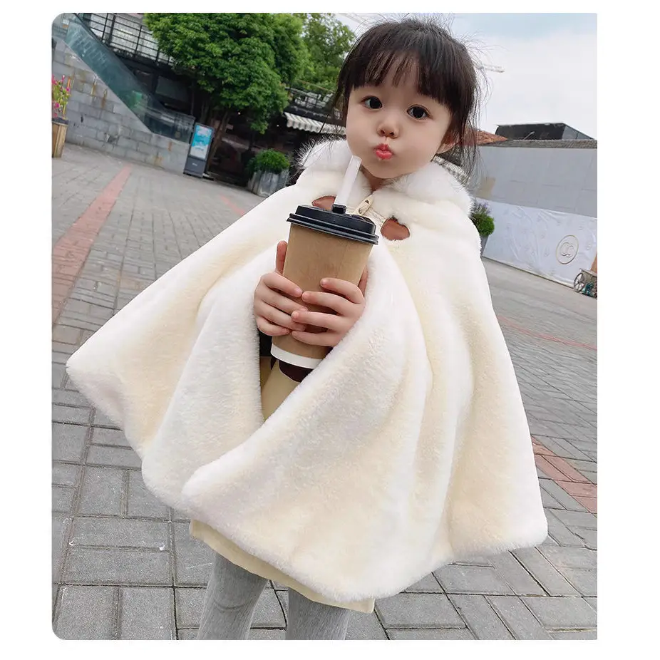 Baby Velvet Fur Cloak Newborn Autumn Winter Shawl - Image 7