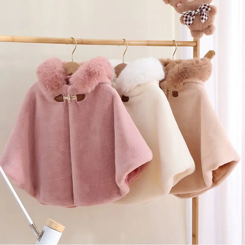 Baby Velvet Fur Cloak Newborn Autumn Winter Shawl - Image 2