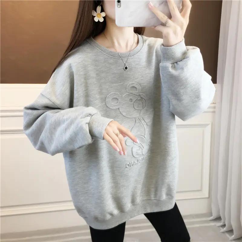 Women Korean Style 3D Bear Soft Pink Sweater — feature 4