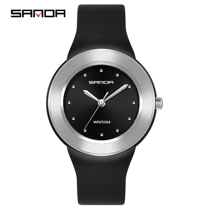 Sanda Men's Waterproof Quartz Watch Black Rose Gold
