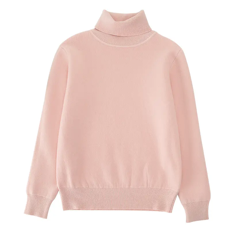 Fleece Lined Turtleneck Knitwear Mint Green for Kids - Image 11