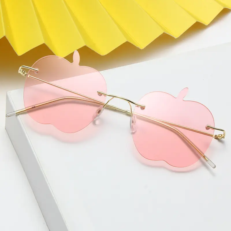 Women Apple Shape Sunglasses Pink 2026 - Image 9