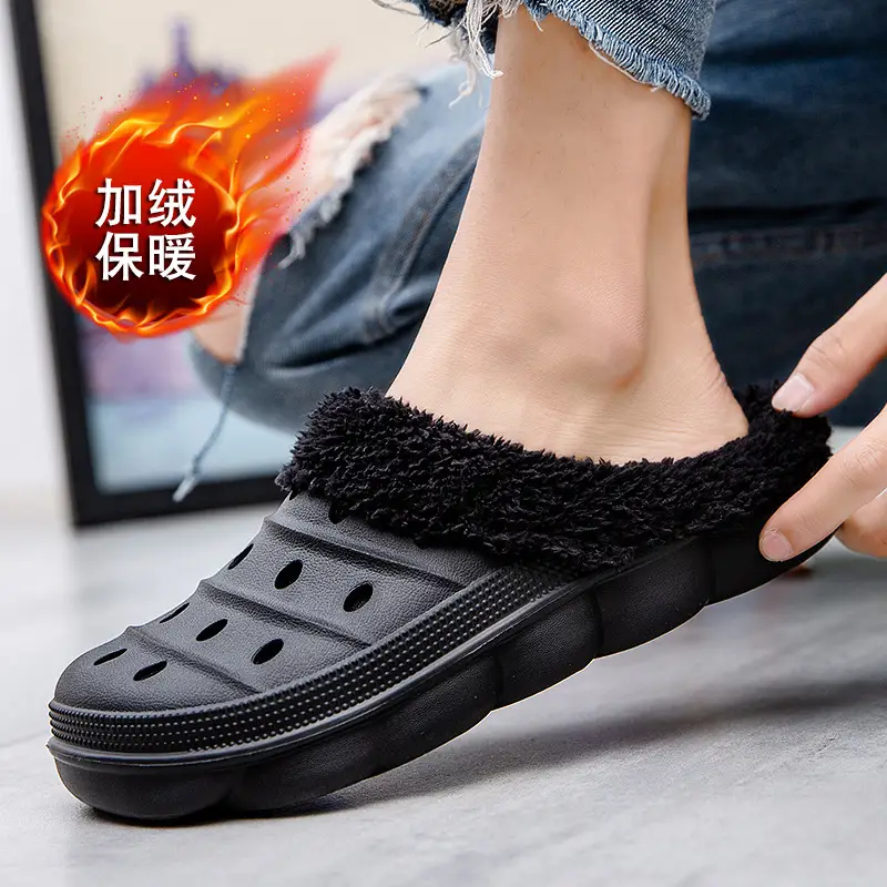 Women Fleece Lined Cave Shoes Black Warm Winter - Image 4