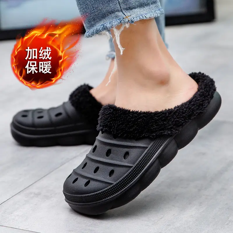 Women Fleece Lined Cave Shoes Black Warm Winter - Image 7