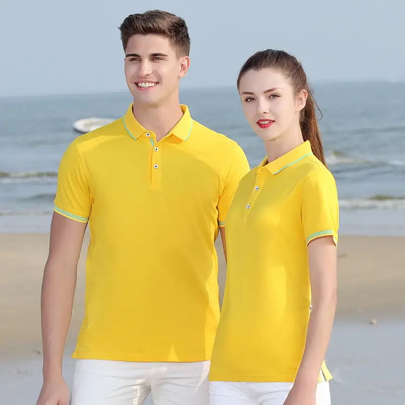 Men Women Orange Polo T-Shirt Short Sleeve - Image 12